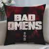 Band Bad Omens Cushion Cover Cushion Covers Natural Linen Breathable Sofa Bedroom Decor Pillowcase