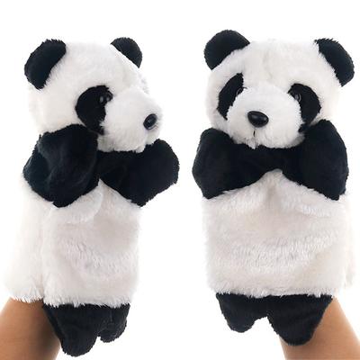 25cm Panda Plush Hand Puppet Animal Stuffed Doll Soft Glove Cartoon Role Play Bedtime Story Telling Kid Children Learning Muppet
