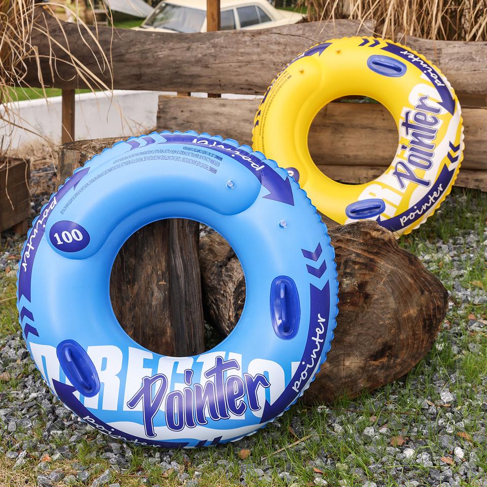 Balloon Inflatable Swim Ring Thickened Pool Float with Handles Durable Swim Tube for Adults Kids Beach Pool Water Play Fun
