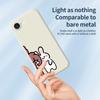 For iPhone 16e Case White Rabbit Pattern Printing Straight Edge TPU Phone Back Cover