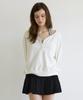 LETTER FROM MOON V-Neck Waffle Sweatshirt (Ivory)