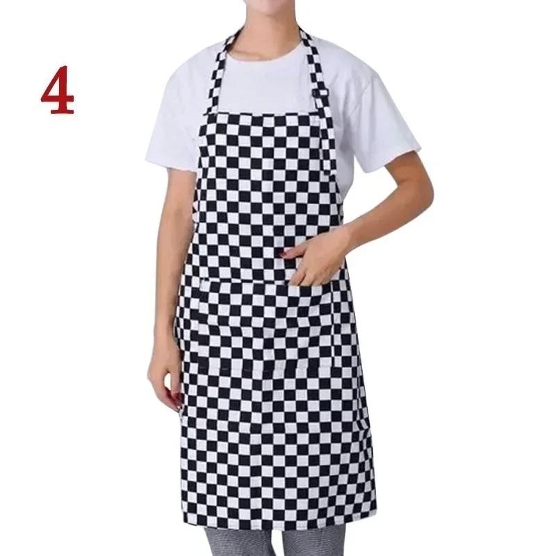 Womens Mens Cooking Chef Kitchen Restaurant BBQ Apron Dress with 2 Pockets Simple Style Waiter Apron
