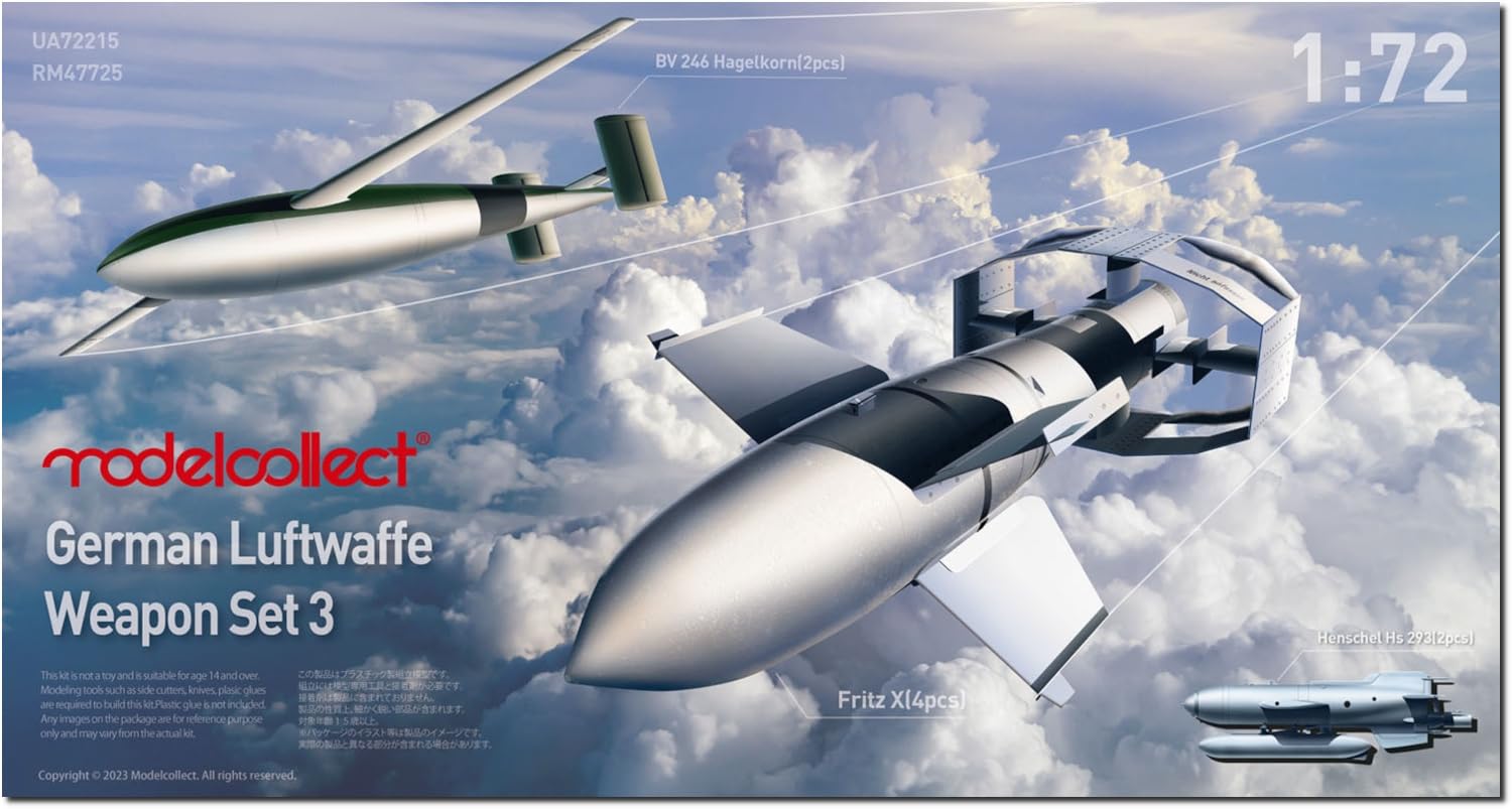 

Model Collect Luftwaffe Weapon Set 3 Plastic Model UA72215 1/72