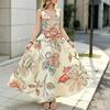 Women's Sleeveless Flowy Maxi Dresses with Full Flared Hem,Fashion & Elegant Style for Daily Street Outings & Casual Gatherings