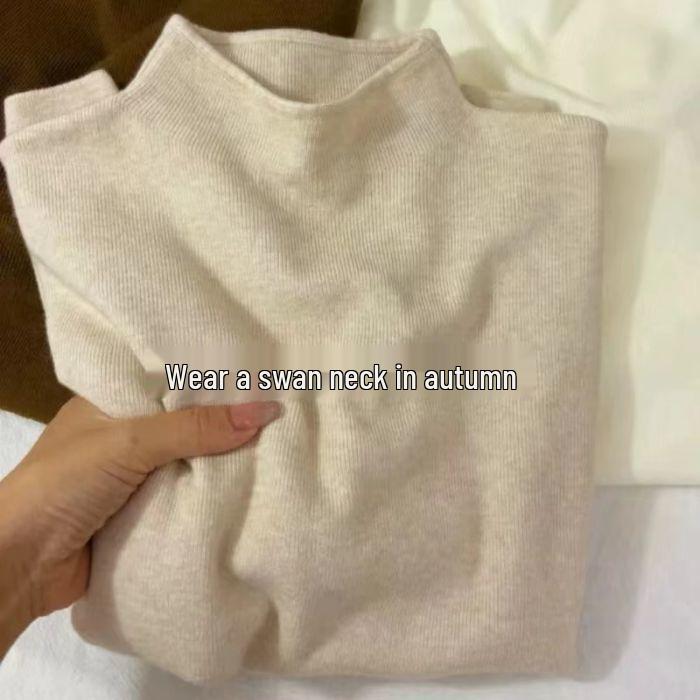 

Женский свитер с воротником-стойкой из мягкого трикотажа с длинными рукавами - Топ зима-осень 2024 One Size