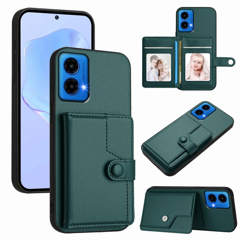 For Motorola Moto G34 5G/Motorola Moto G45 5G Case RFID Blocking Card Holder Kickstand TPU+PU Leather Phone Back Cover