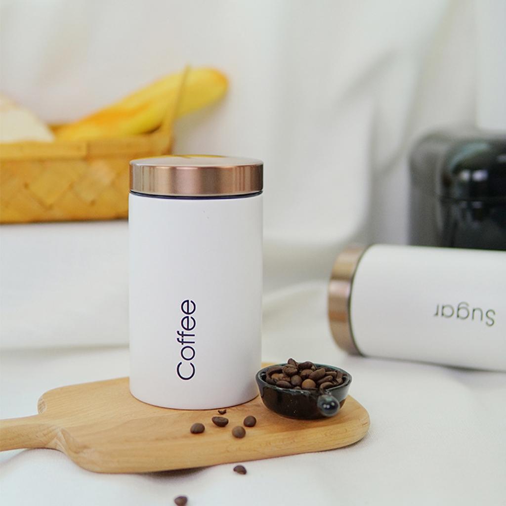 3pcs/Set Food Storage and Organization Canister for Coffee, Tea, Sugar - White