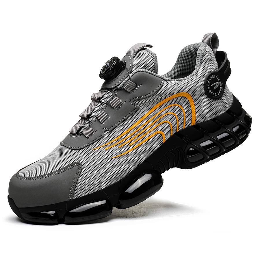 Rotary button new safety shoes for men, anti-impact and anti-piercing work shoes, fashionable men's sports shoes, and safety pro