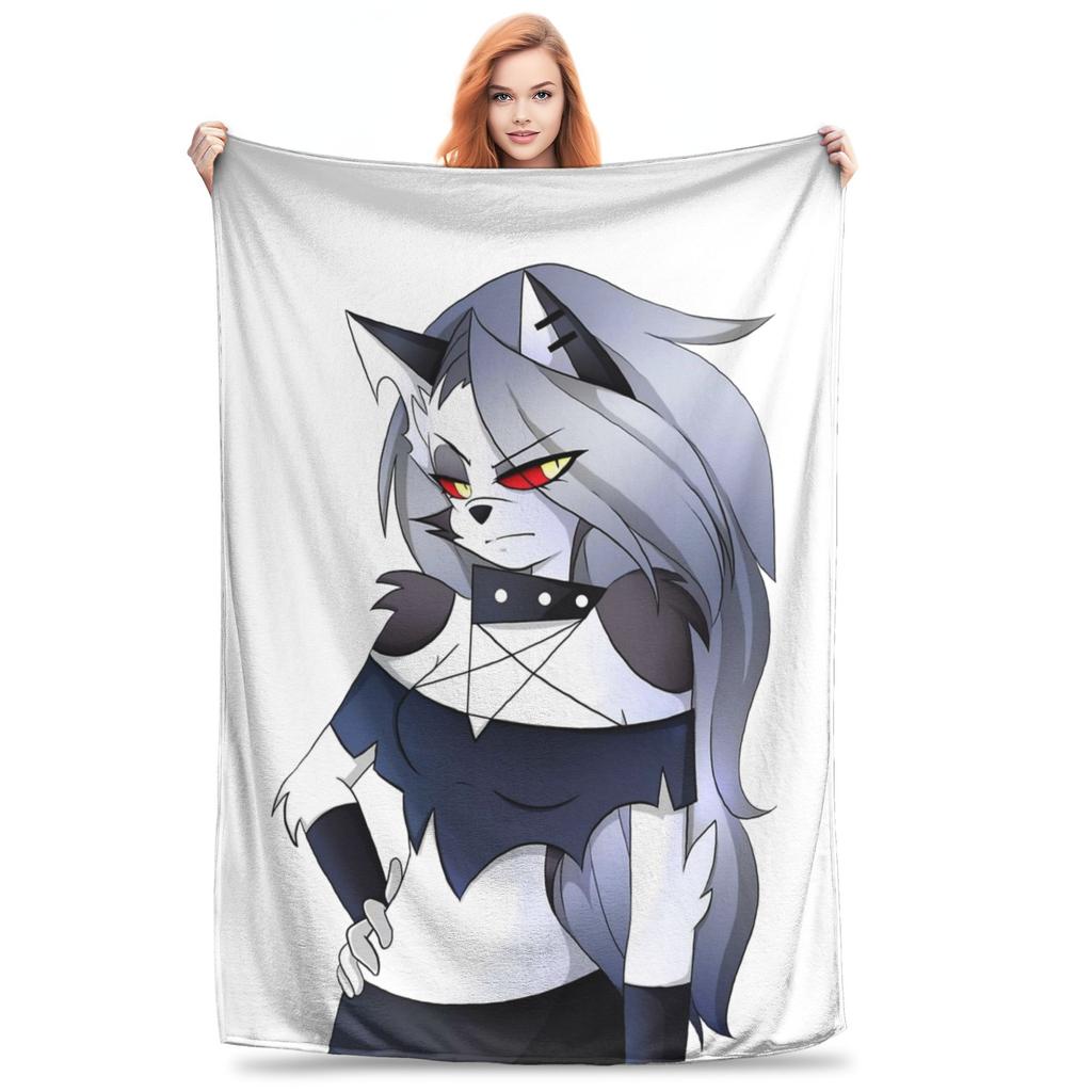 Loona Wolf Flannel Throw Blankets  Blanket for Home Travel Warm Bedroom Quilt