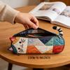Cat-shaped Color-block Pencil Case 3D Cat Silhouette Design Portable and Stylish Stationery Organizer