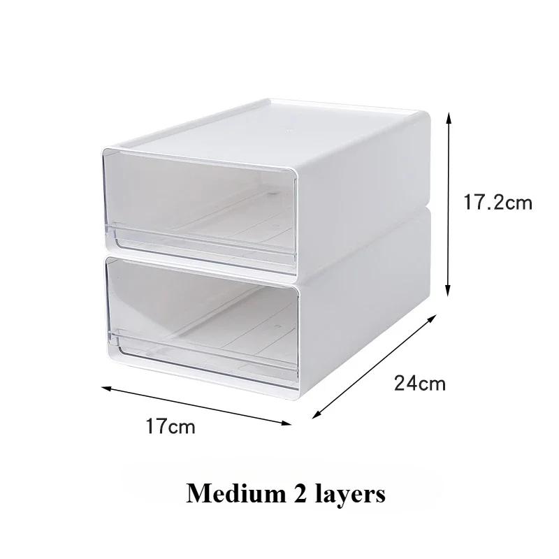 Office Desktop Storage Box Organizer Drawer-style Workstation A4 File Storage Cabinet Transparent Storage Boxes Stackable Rack