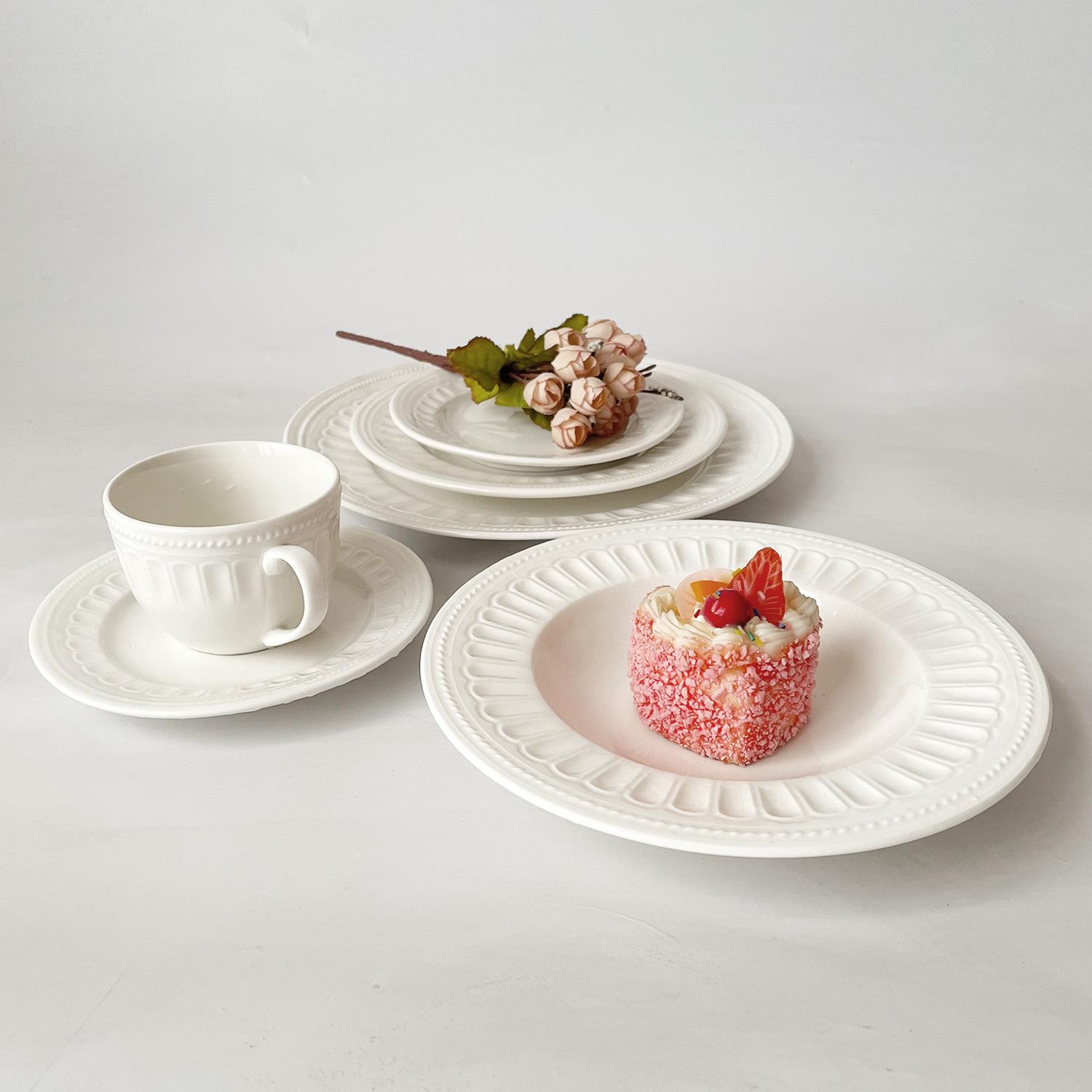 

Тисненая керамическая западная обеденная тарелка, миска для соломенной шляпы, тарелка с димсамами, слегка пятно