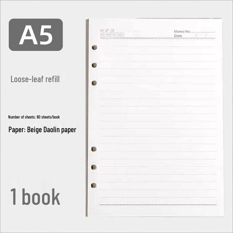 A4 Loose-Leaf Business Notebook with Detachable B5 Leather Cover – Large, Customizable Adult Diary