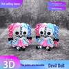 Jointed Gothic Horror Doll with Pigtails - 3D Printed Cute Demon Girl Gift