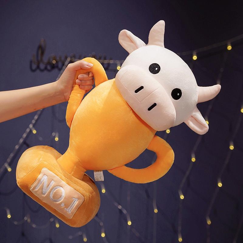 Creative Cow Shape Plush Toy With Shark Cup Design For Kids And Adults