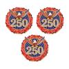 Elegant American 250Th Year Badge Independence Celebration Brooch Polished Zinc Alloy Chest Pin For Formal Wear