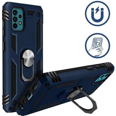 Case for Samsung A52 5G (6.5 ") Navy Blue Ring Stand Solid Reinforced Edge Metal Plate