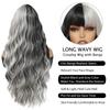 Black And White Spotted Long Curly Hair Synthetic Wig Large Wave Daily Holiday Party Halloween Matching Wig Headgear