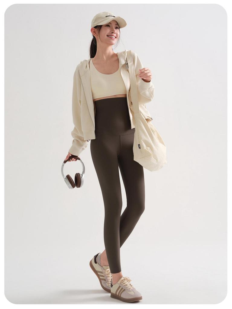 Women's High Waist Slimming Yoga Pants - Spring/Autumn Elastic Base Layer, 8-Point Length for Short Women