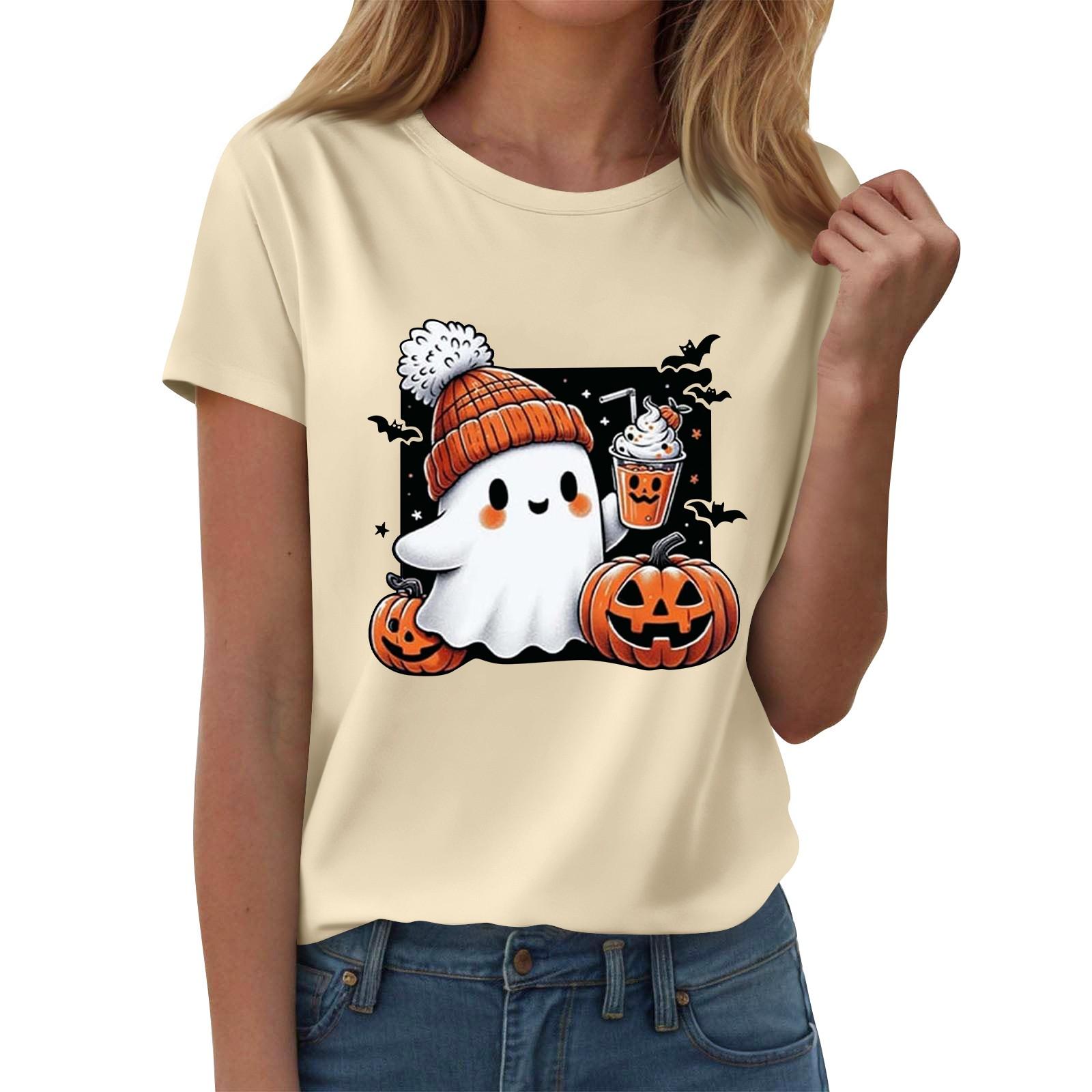 

Женские футболки, Женские топы с коротким рукавом, Летняя мода, Повседневные стильные футболки с круглым вырезом, Туники S бежевый