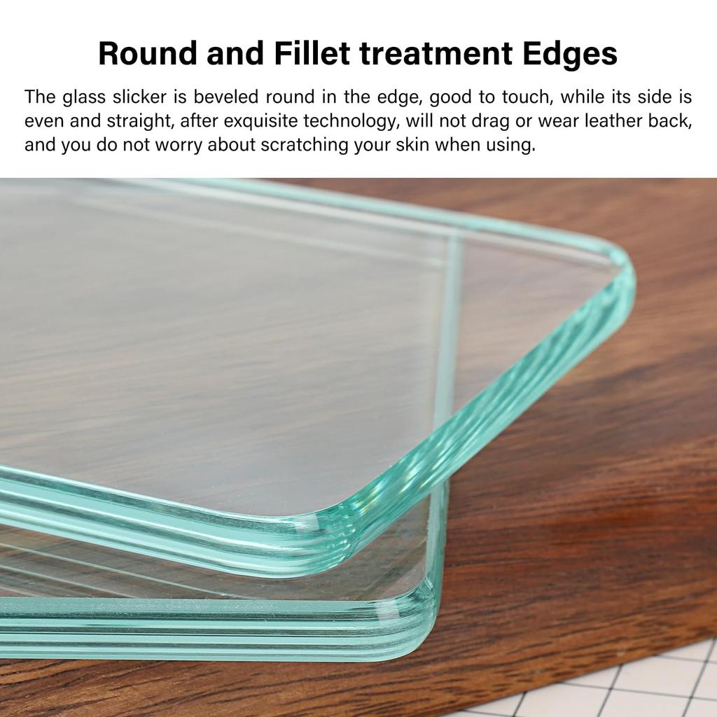 WUTA Clear Glass Plate for Leathercraft Polishing, 1301008mm (Rounded Edges)