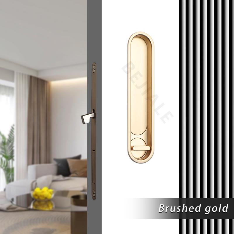 Pocket Door Wooden Sliding Door Lock Sliding Door Lock With Side Handle Balcony Kitchen Bathroom Invisible Door Hook Lock