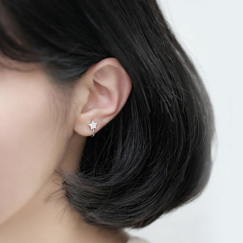 Nette Koreanische Stil AAA Cezch Zirkon Little Star Nicht Piercing Clip Ohrring Ohr Manschette Tragus Ohrring Femme Bijoux Brincos