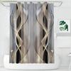 1pc Black and Gray Line Pattern Shower Curtain, Bathroom Decor and Accessories, Home Decor Printed Curtain, Bathroom Divider