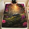 1PC Structural Composition Print FlAannel Blanket, High Quality Comfortable for All Seasons, Home Decor, Warmth and Comfort