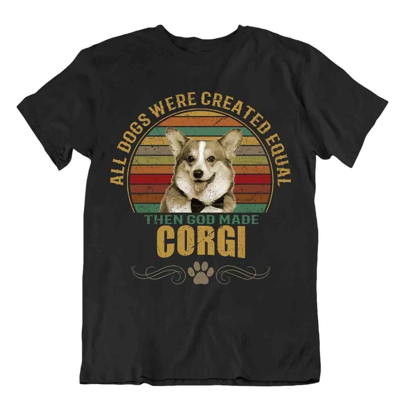 Corgi Dog T-Shirt Cool Cute Gift For Dogs Pet Lovers Best Friend Present Vintage 4XL
