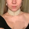 Fashion Faux Pearl Layered Necklace and Earrings Vintage Choker Necklace Jewelry Multi-Strand Pearl Choker Necklaces