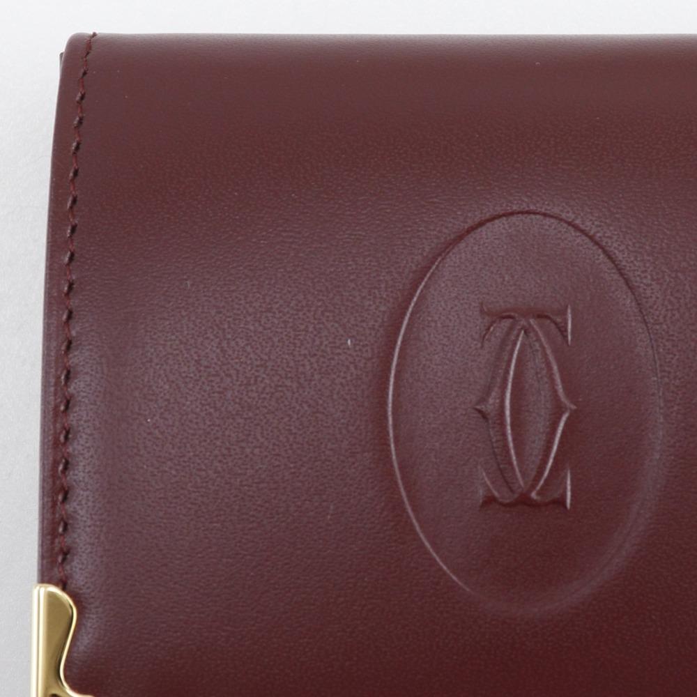 CARTIER Must Line Coin Purse Bordeaux Calfskin unisex Used