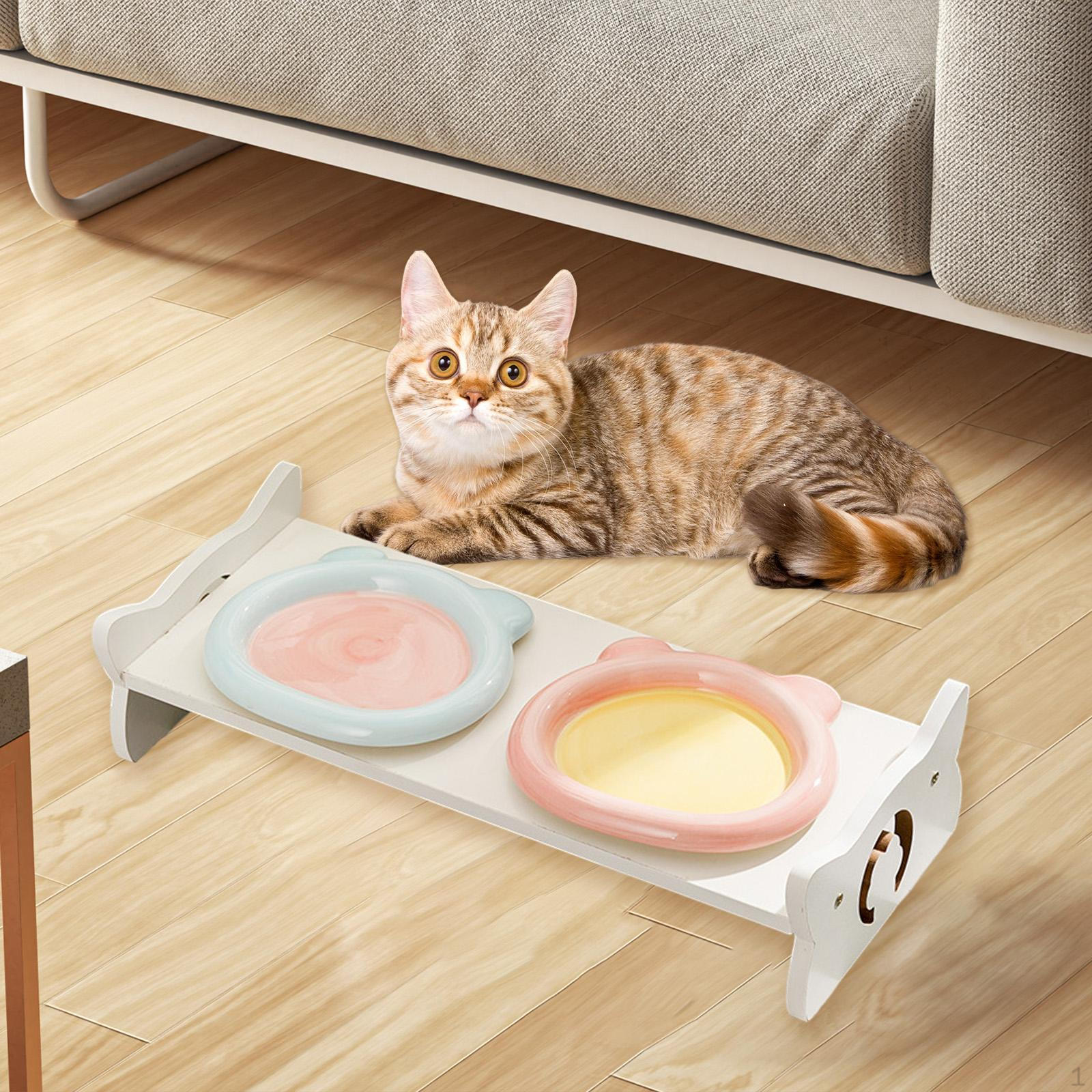 

Подставка для миски для воды и еды для собак. Станция кормления домашних животных. белый