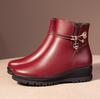 Winter Boots Genuine Leather Wedge Heels Women Snow Boots Famale Non-slip Warm Fur Ankle Boots Women's Casual Flat Shoes