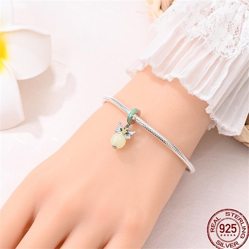 Exquisite Kupferkunst Rosa Blume Perlenperlen Geeignet für Pan Original Armband DIY Geburtstags-Schmuckgeschenk