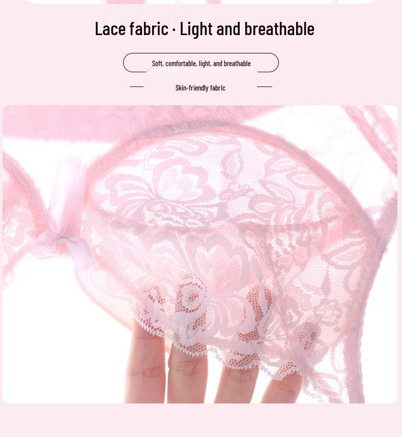 Plus Size Wireless Push-Up Lace Bra - Comfortable Support for Women