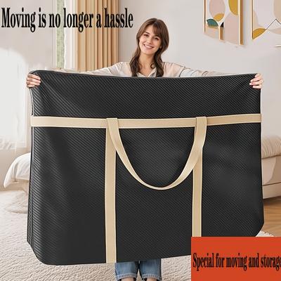 Two Extra-Large Durable Storage Bags with Double Zippers And Reinforced Handles - Essential for Moving, Traveling, And Dorms