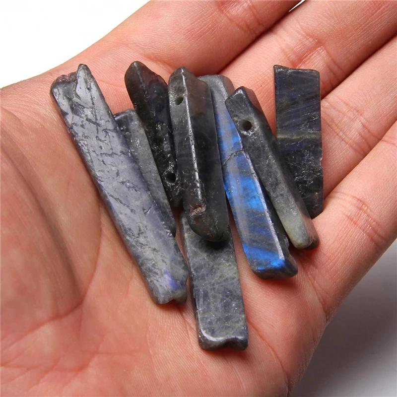 5pcs/lot Natural Gem Stone Beads Real Top Drilled Citrines Amethysts Labradorite Quartz Stick Beads For Jewelry Making Necklace