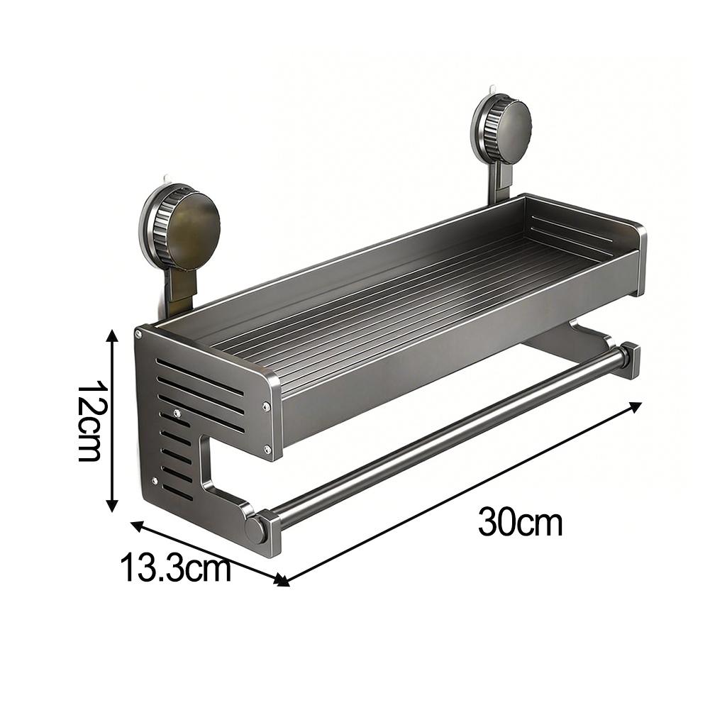 

1 Set 30-50cm Wall-Mounted Towel Rack With Suction Cup-Aluminium Storage Shelf For Bathroom Organization Holder Shelves Parts