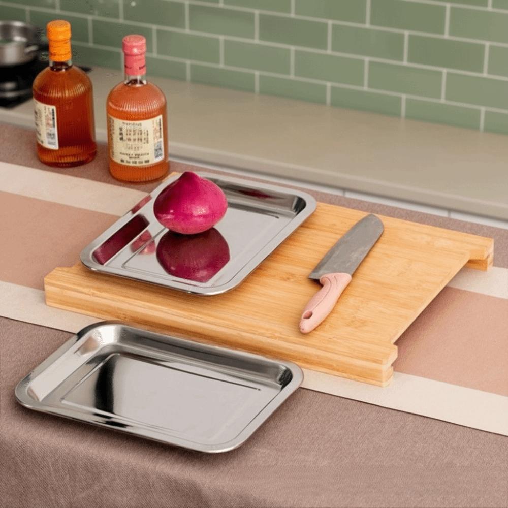 Thickened Wooden Cutting Board Non-Slip Multi-Functional Bread Cutting Board with Drawers Natural Material Cheese Board
