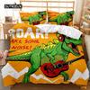Dinosaur Bedspread Cover Sets Kids' Bed Cover Kit Full Playing Basketball Tyrannosaurus Animal Double Size Queen Dimension King Size Long-lasting