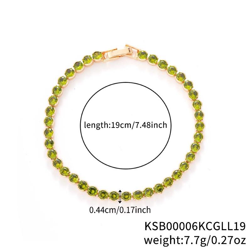 Mary Kashi Fashion Jewelry - Multi-sku Crystal Bracelet, Electroplated Aaa Cubic Zirconia Bracelet, Diamond-accented 4mm