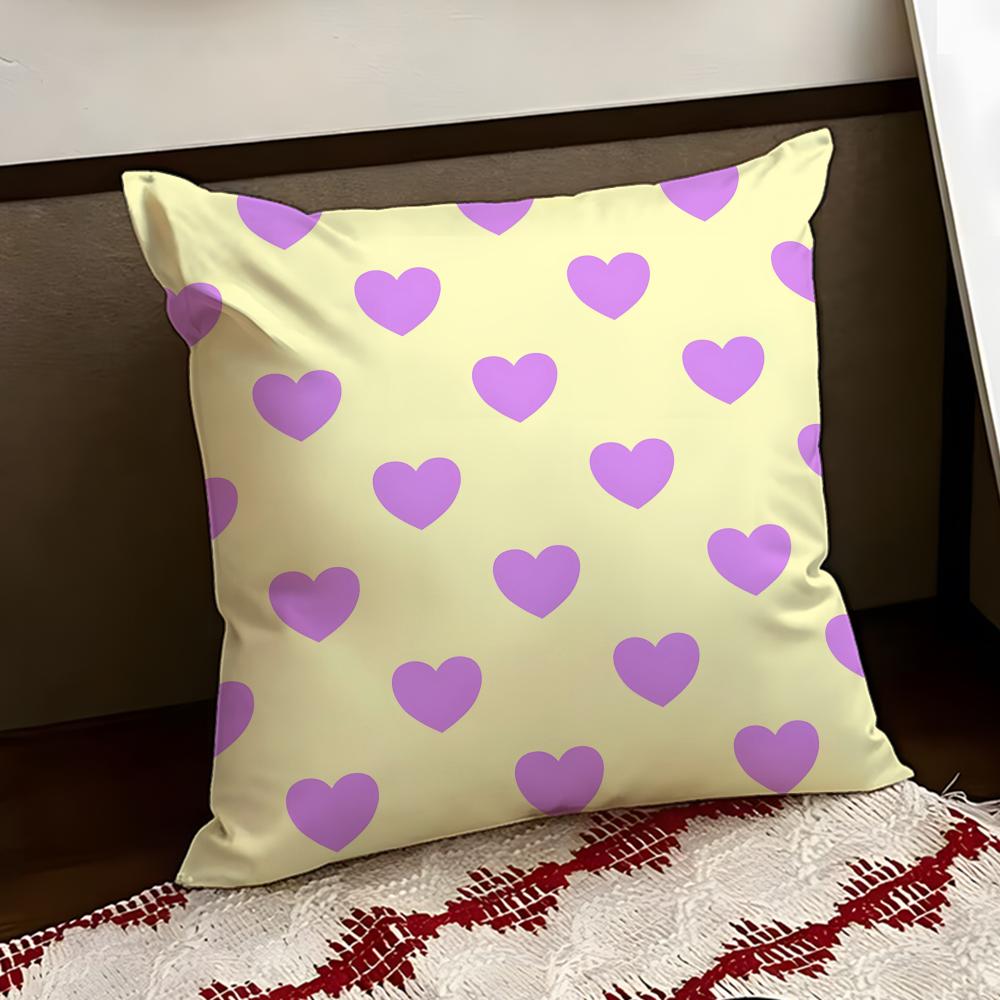 Pumping Energy Heart Allover Cushion Cover Reversible Soft Durable Pillow Cover Home Car MultiScene Use for Daily Comfort