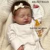 BZDOLL 1PCS 19inch 48cm Newborn Bebe (Cloth Body, Soft Vinyl Limb) Asleep Reborn Baby Doll 3D-paint Skin With Visible Veins Toy for Girl Gift