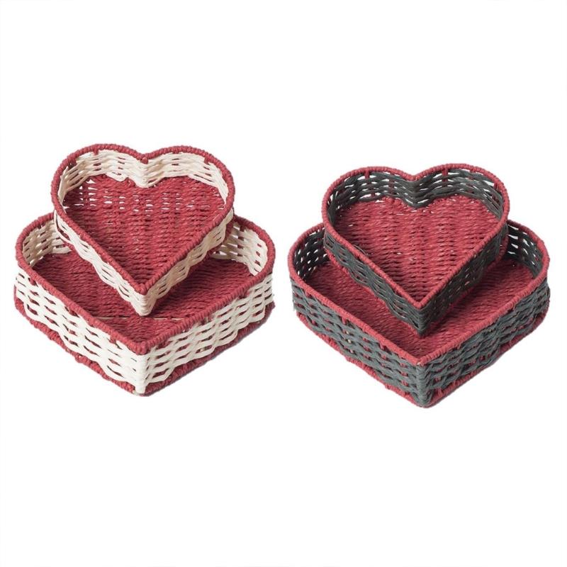 Heart Shaped Basket for Bread Or Snacks Display Decorative Fruit and Vegetable Organizer Kitchen Organization Tool