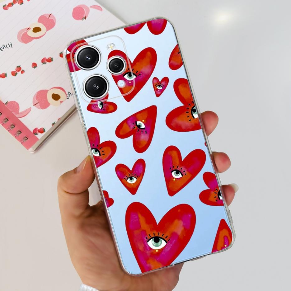 For Xiaomi Redmi 12 Case 2023 New Fashion Painted Cover Clear Silicone Phone Case For Xiaomi Redmi 12 Redmi12 Soft Fundas Bumper