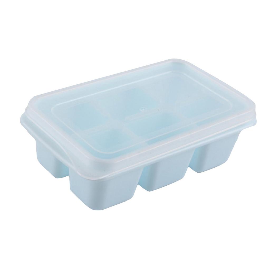 Ice Tray Food Grade PP Easy Cleaning Stackable Design Soft 11.5x7x4cm Compact   Tray with Lid for