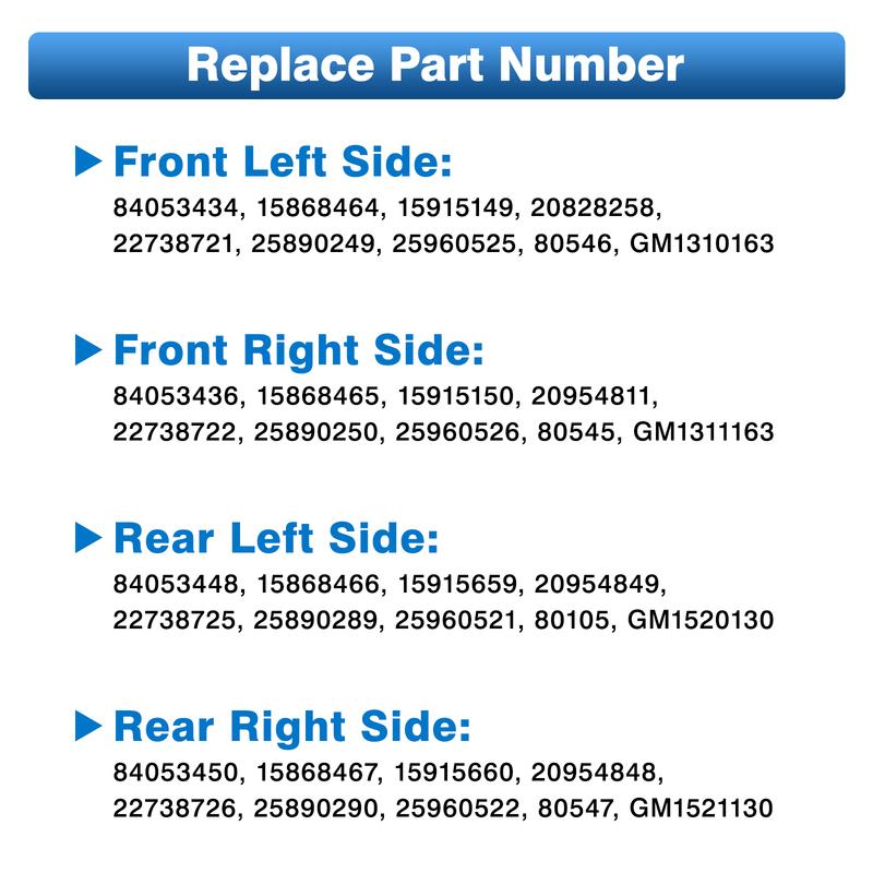 4pcs Outside Exterior Door Handle Front Rear Left Right for Chevrolet Silverado Tahoe GMC Sierra Yukon Cadillac Escalade Pickup