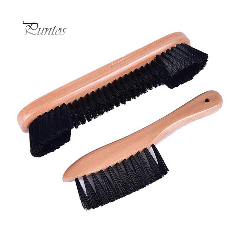 Pool Table Brush Cleaner Kit 2pcs Snooker Billiard Table Brush Rail Wood Handle Pool Table And Rail Brush Set Cleaning Tools Pool Billiards Accessories