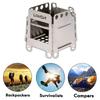 Portable Stainless Steel Lightweight Folding Wood Stove Pocket Stove Outdoor Camping Cooking Picnic Backpacking Stove